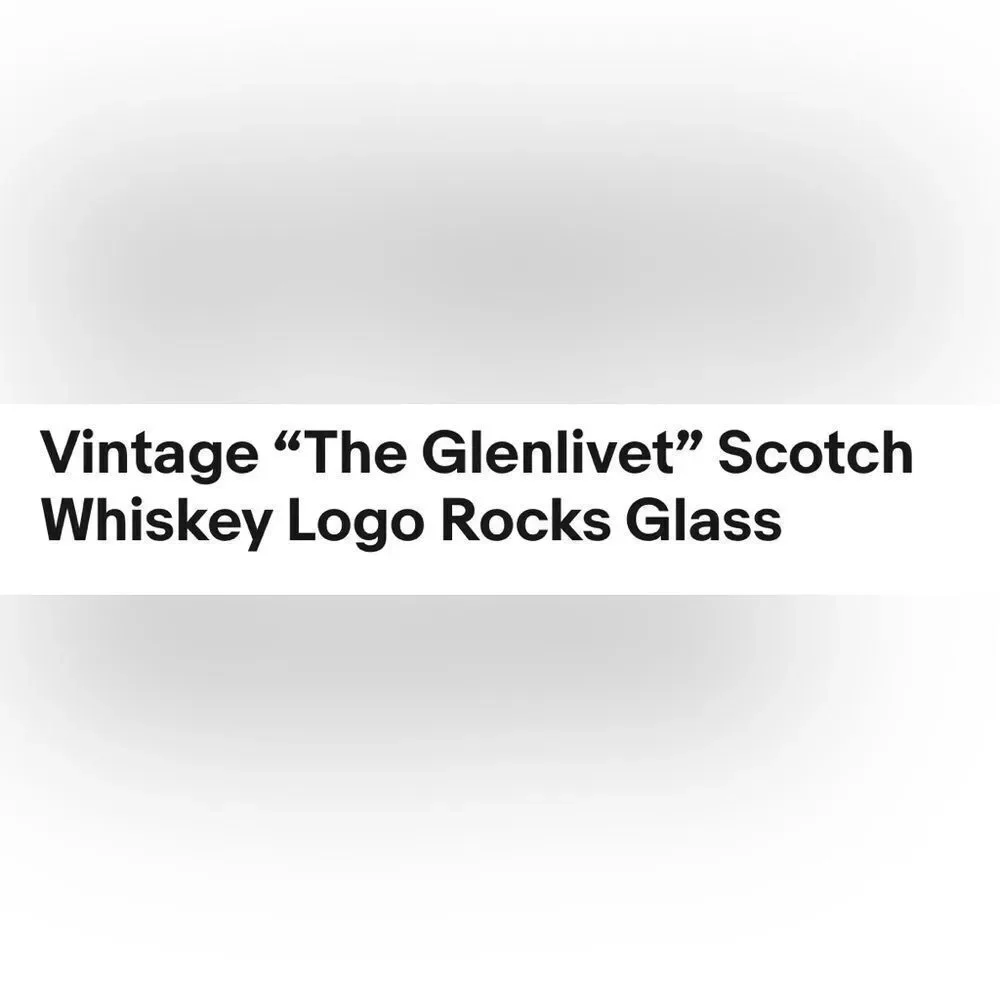 Glenlivet Scotch Whisky White Logo Crystal Cut Rocks Bar CocktailAccessory Glass